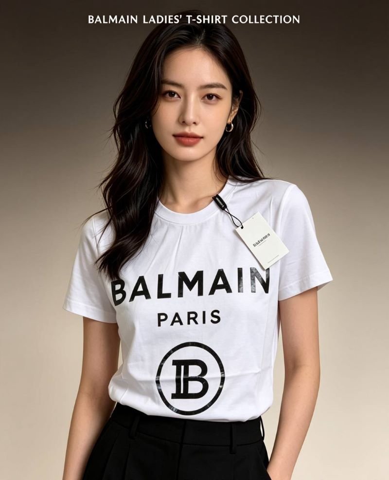 NEW STOCK BALMAIN LADIES T-SHIRT (IMPORTED QUALITY) - Image 2