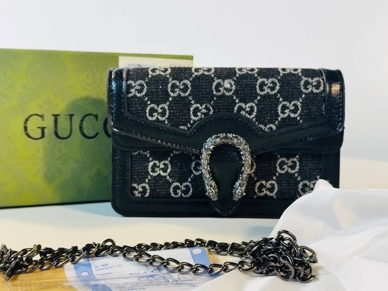 Gucci Dionysus Super Mini GG Denim Chain Bag: