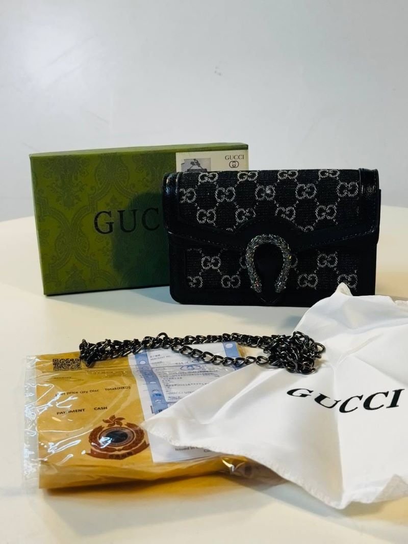 Gucci Dionysus Super Mini GG Denim Chain Bag: - Image 2