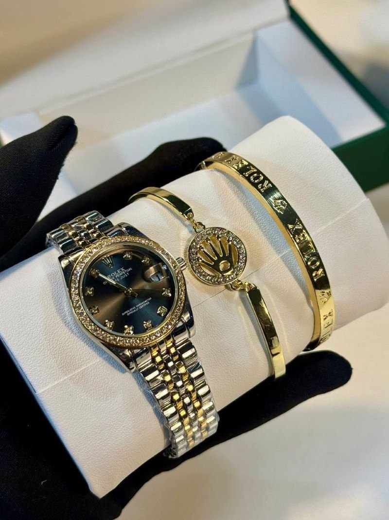 ROLEX WATCHES FOR LADIES WITH BANGLE AND BRACELET - Image 5