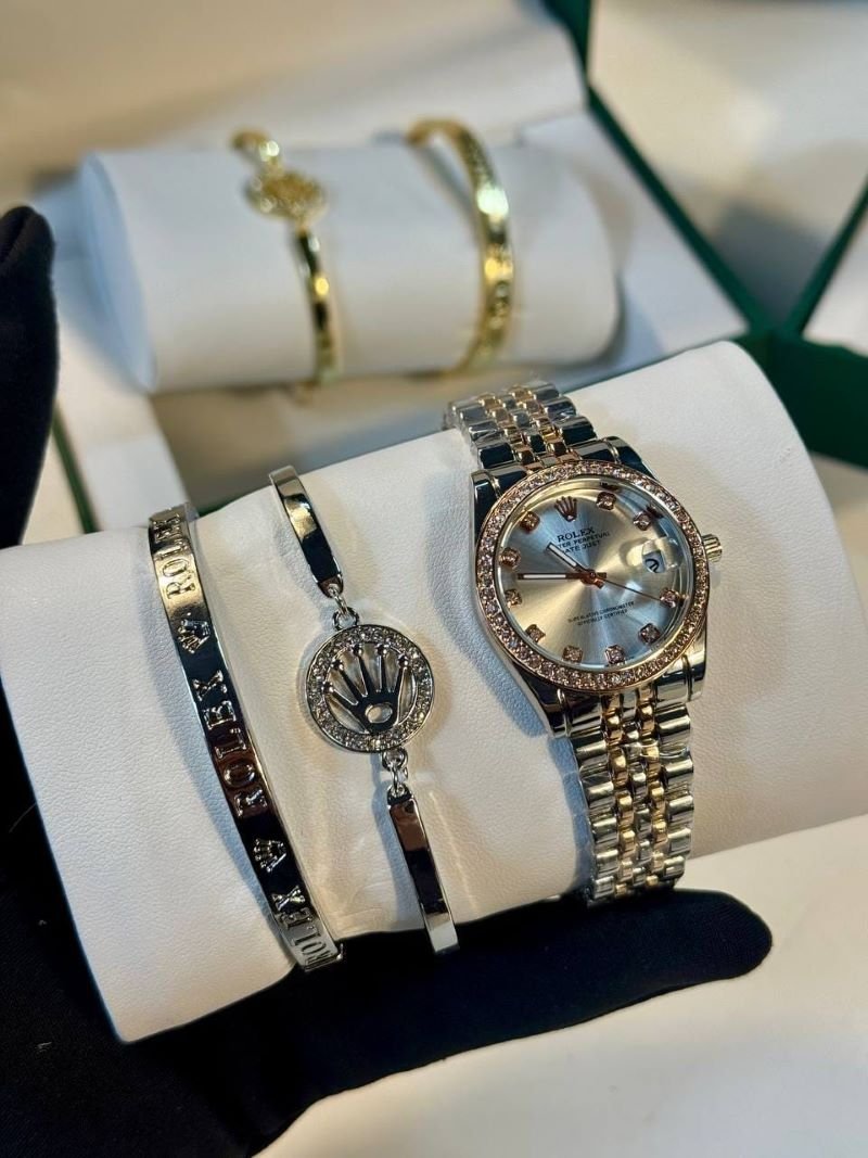 ROLEX WATCHES FOR LADIES WITH BANGLE AND BRACELET - Image 8