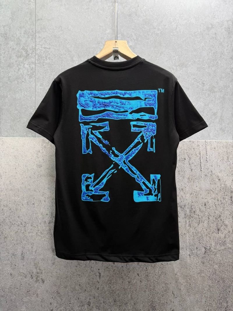 Off-White Textured Blue Arrows Graphic T-Shirt