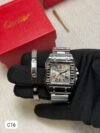 Cartier Santos Diamond-Bezel Watch & Matching Bangle Set