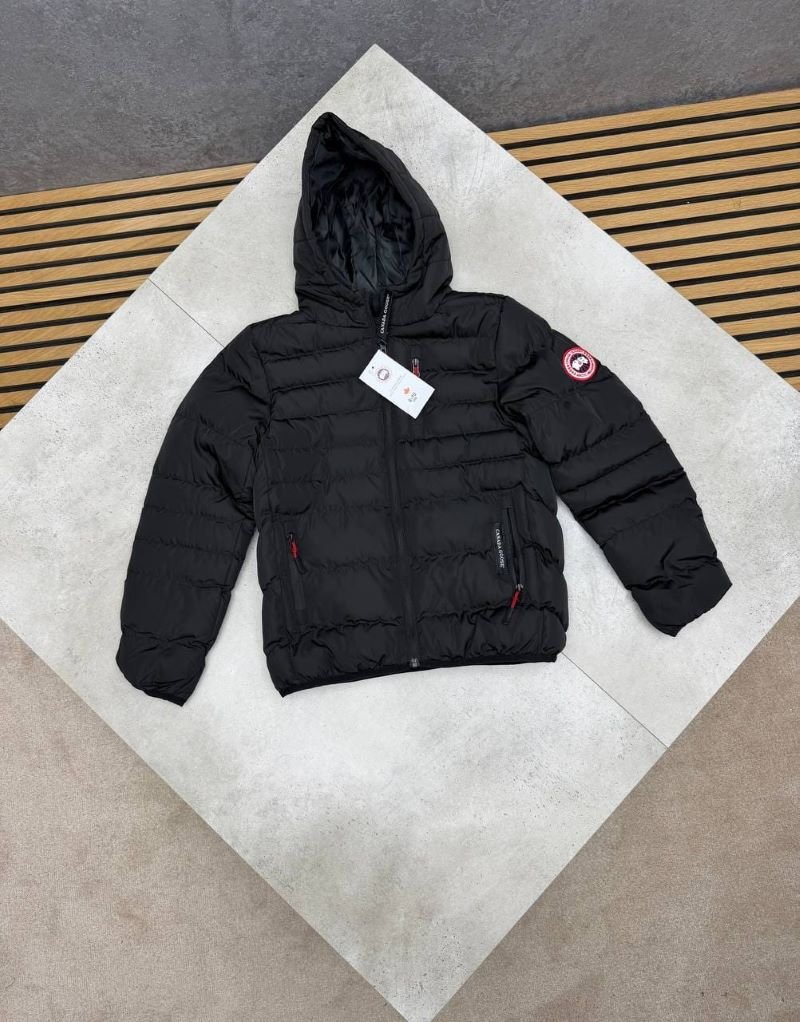 Kid's Canada Goose Hooded Lightweight Puffer Jacket – Black