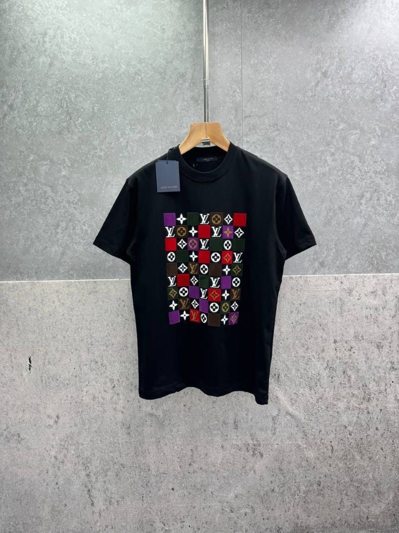 Louis Vuitton Inspired Multicolor Monogram Patchwork T-Shirt - Image 2