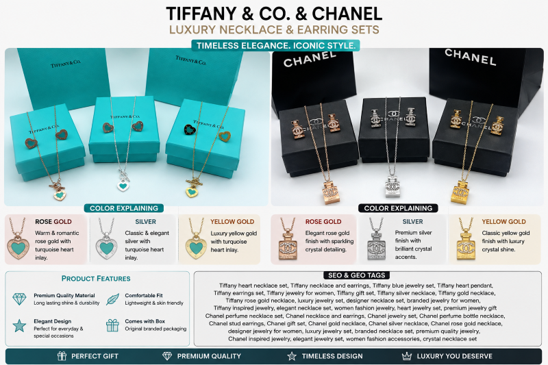 Tiffany & Chanel Necklace & Stud Earring Sets