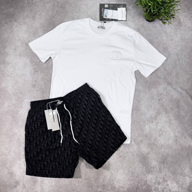 Men's Dior Oblique Pattern Shorts & T-Shirt Set