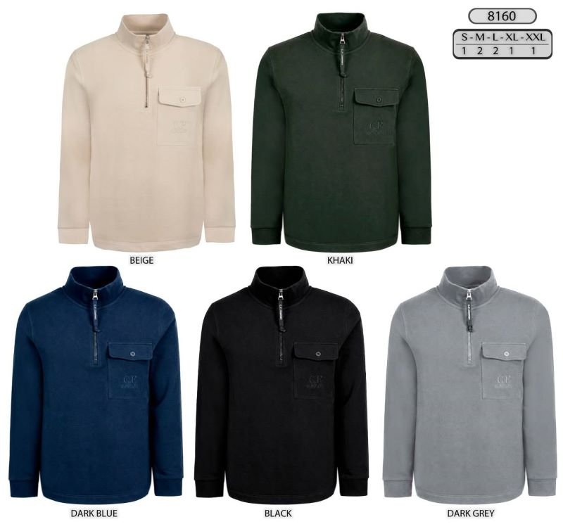 C.P. Company Style Men's Quarter-Zip Fleece Sweatshirt