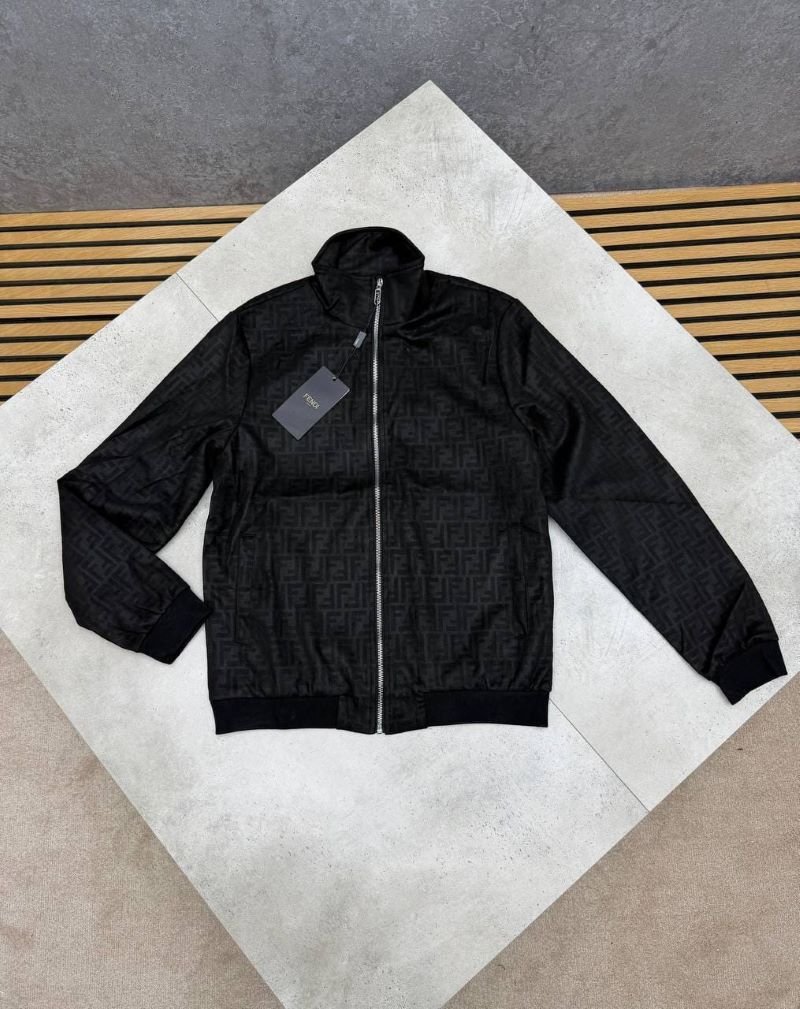 Fendi All-Over FF Monogram Track Jacket in sleek black