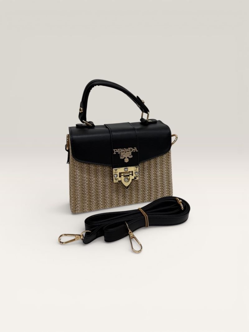 Mulberry Postman's Lock Messenger Bag / Dior Straw & Leather Mini Top-Handle Flap Bag /Prada Woven Straw & Leather Top-Handle Box Bag - Image 12