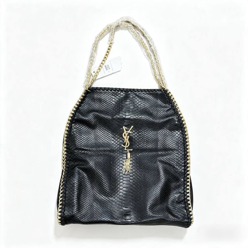 Yves Saint Laurent Snake-Embossed Chain Tote Bag - Image 2