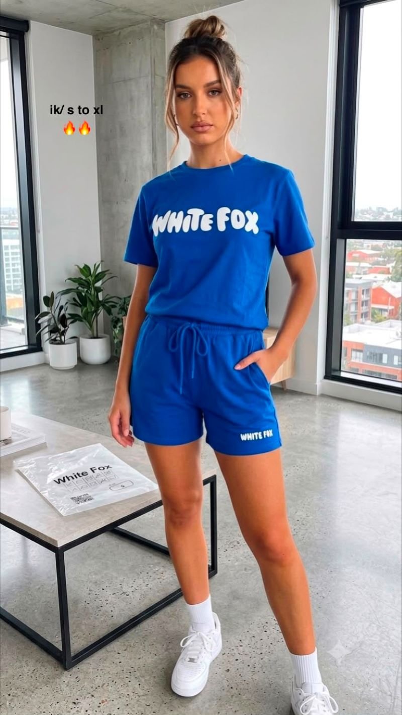 White Fox Two-Piece Shorts & T-Shirt Set - Image 3
