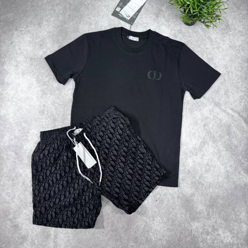 Men's Dior Oblique Pattern Shorts & T-Shirt Set - Image 2
