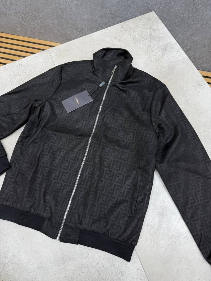 Fendi All-Over FF Monogram Track Jacket in sleek black - Image 2