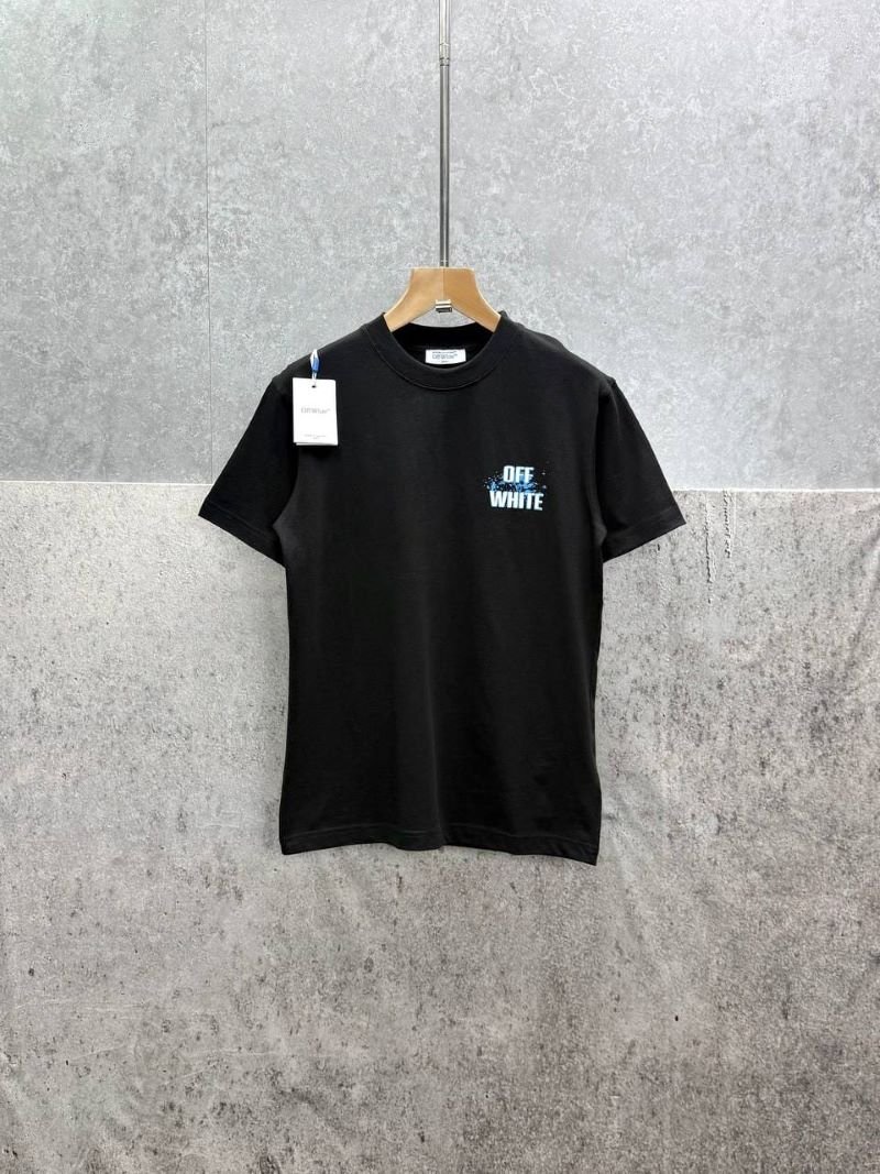 Off-White Textured Blue Arrows Graphic T-Shirt - Image 3