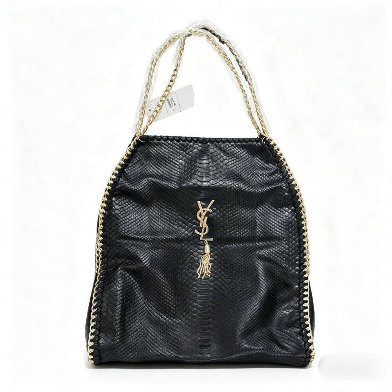 Yves Saint Laurent Snake-Embossed Chain Tote Bag - Image 3
