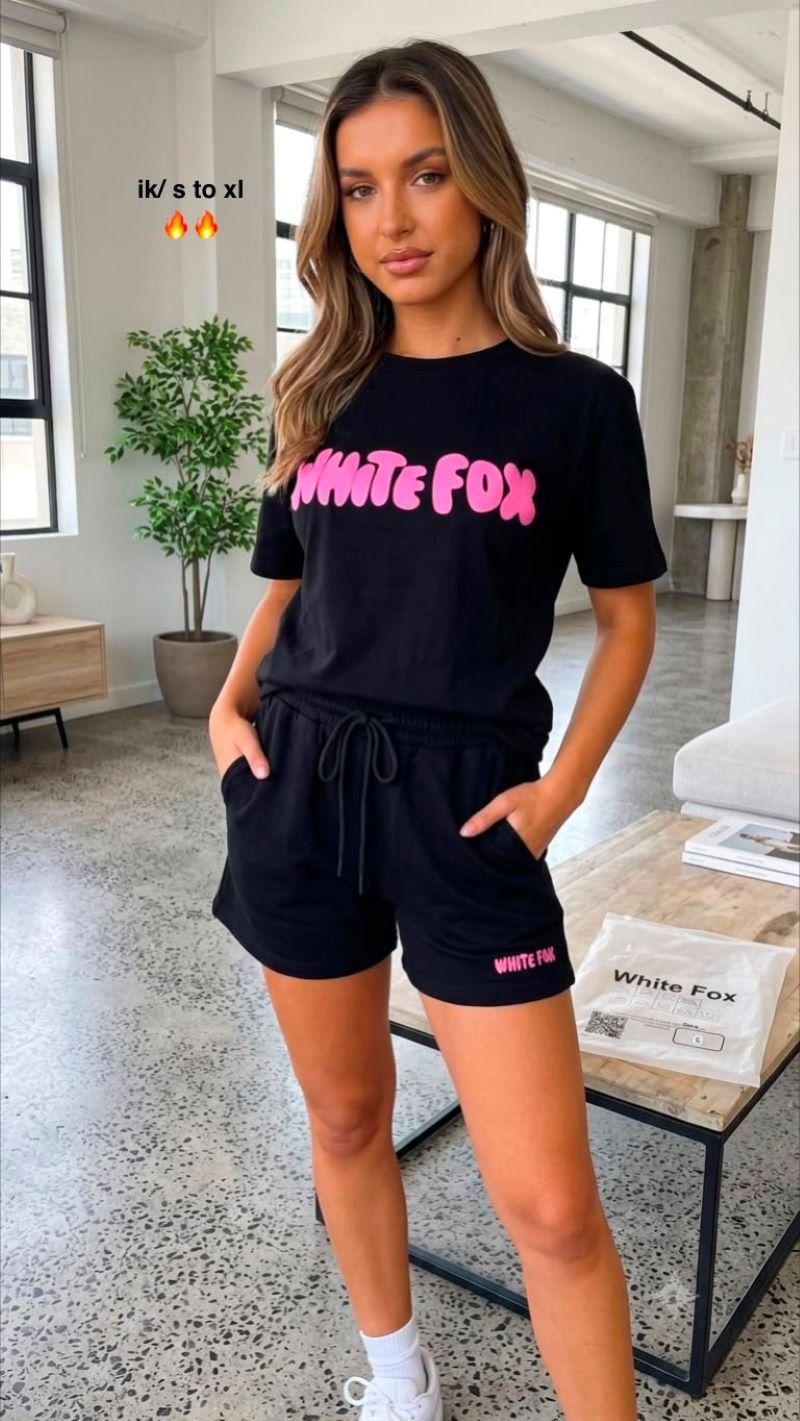 White Fox Two-Piece Shorts & T-Shirt Set - Image 4