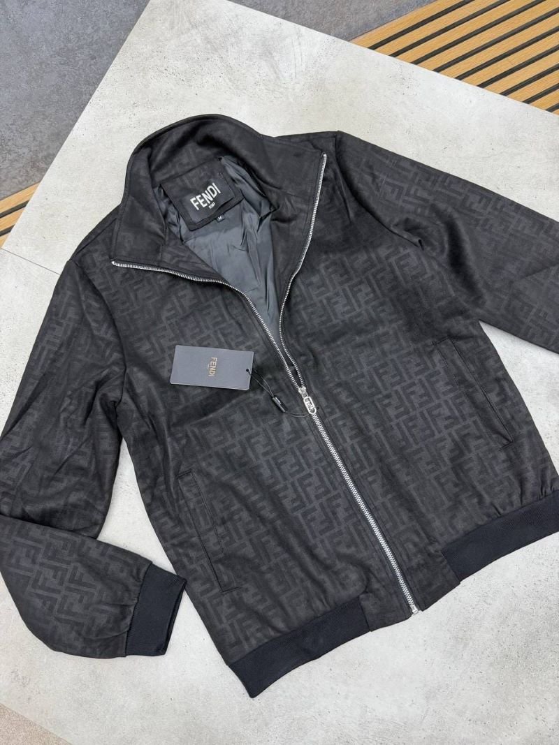 Fendi All-Over FF Monogram Track Jacket in sleek black - Image 3