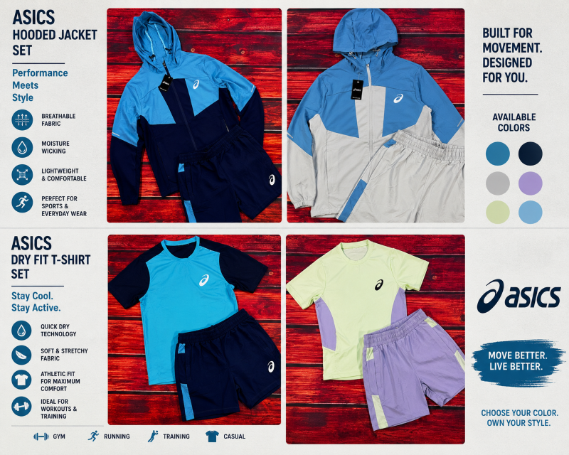 ASICS Men's Lightweight Colorblock Tracksuit Set