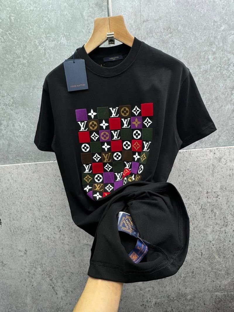 Louis Vuitton Inspired Multicolor Monogram Patchwork T-Shirt - Image 5