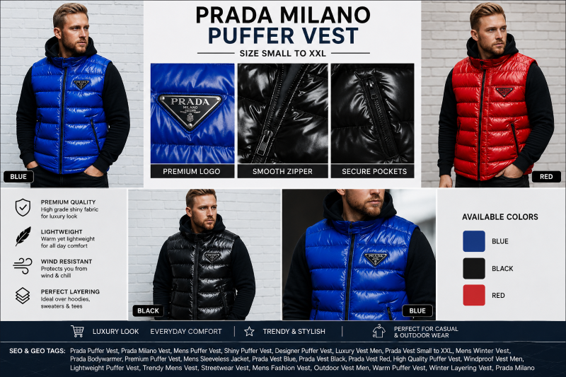 Prada Glossy Down Gilet Vest