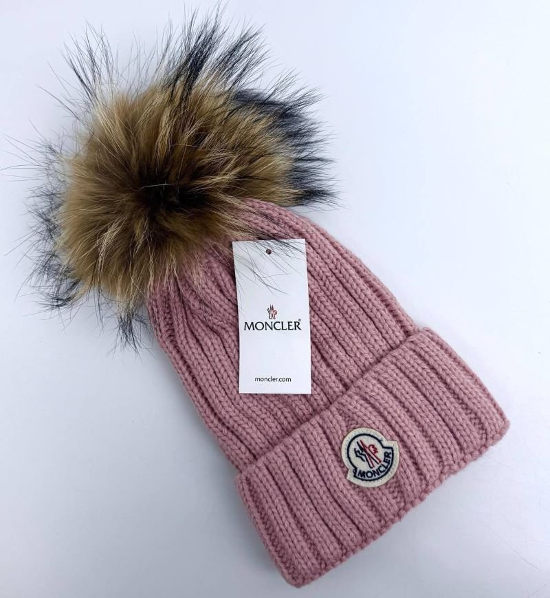 Moncler Faux-Fur Pom-Pom Ribbed Beanie/Hats - Image 5