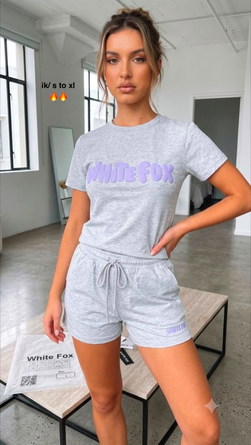 White Fox Two-Piece Shorts & T-Shirt Set - Image 6