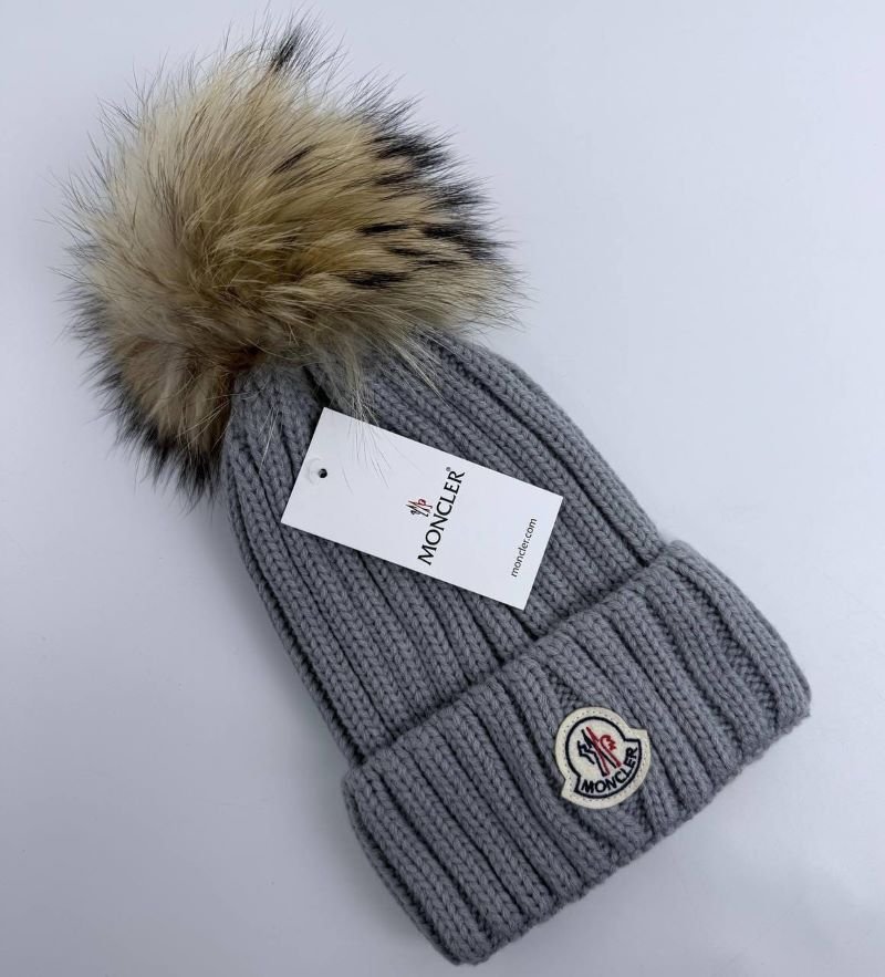 Moncler Faux-Fur Pom-Pom Ribbed Beanie/Hats - Image 6