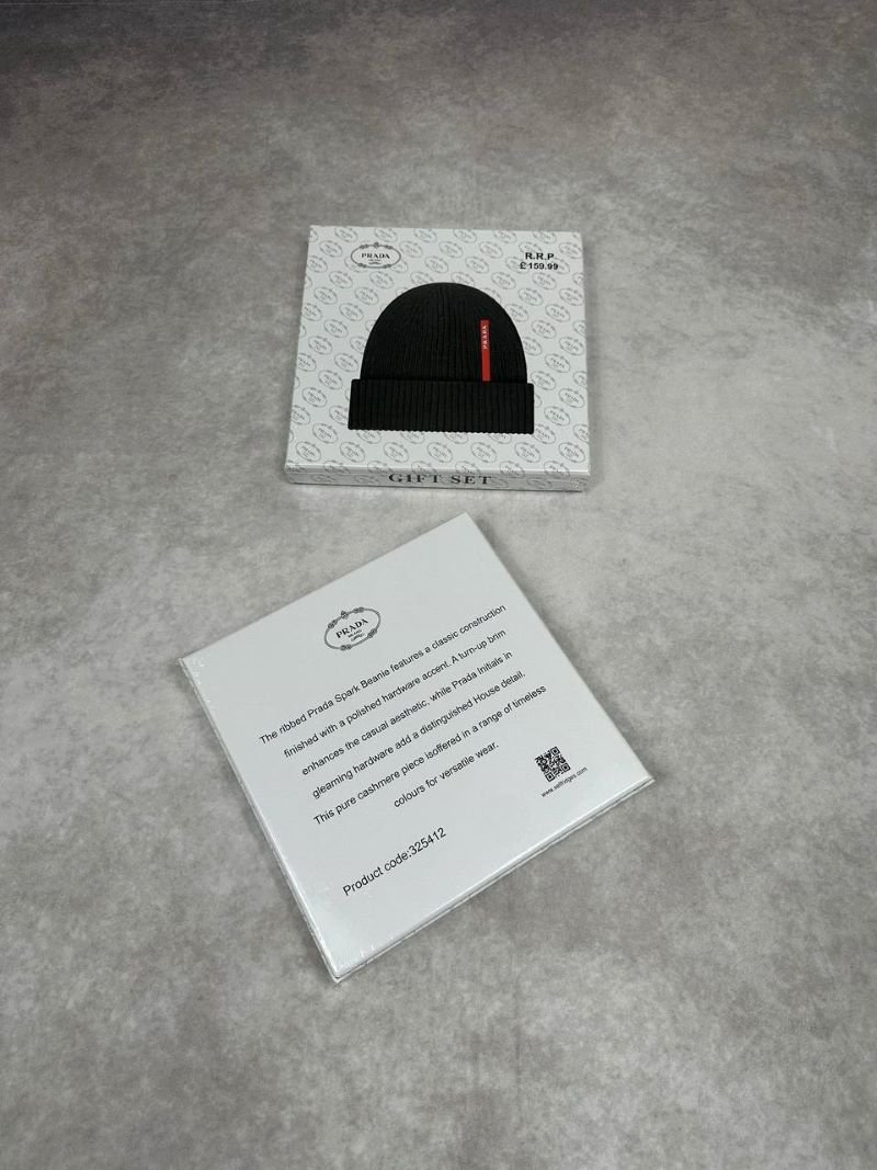 Luxury Designer Prada, Stone Island & Moncler Ribbed Knit Beanie Gift Box Collection - Image 7
