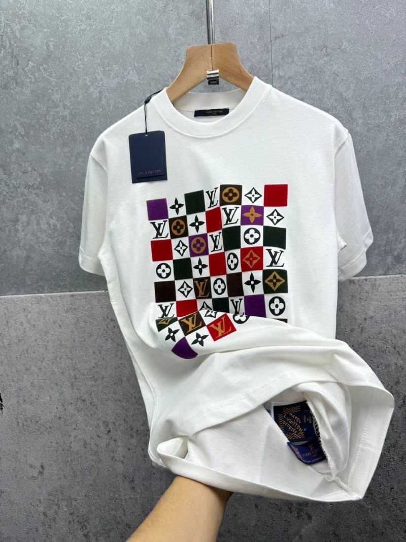 Louis Vuitton Inspired Multicolor Monogram Patchwork T-Shirt - Image 7