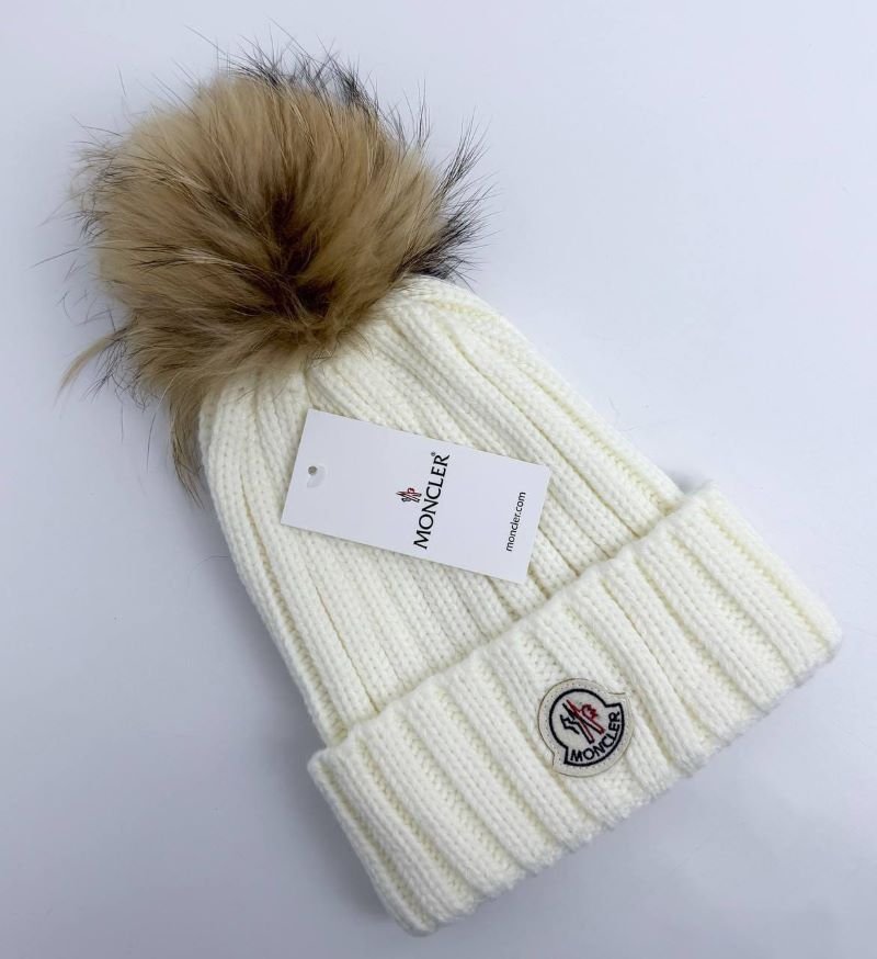 Moncler Faux-Fur Pom-Pom Ribbed Beanie/Hats - Image 7