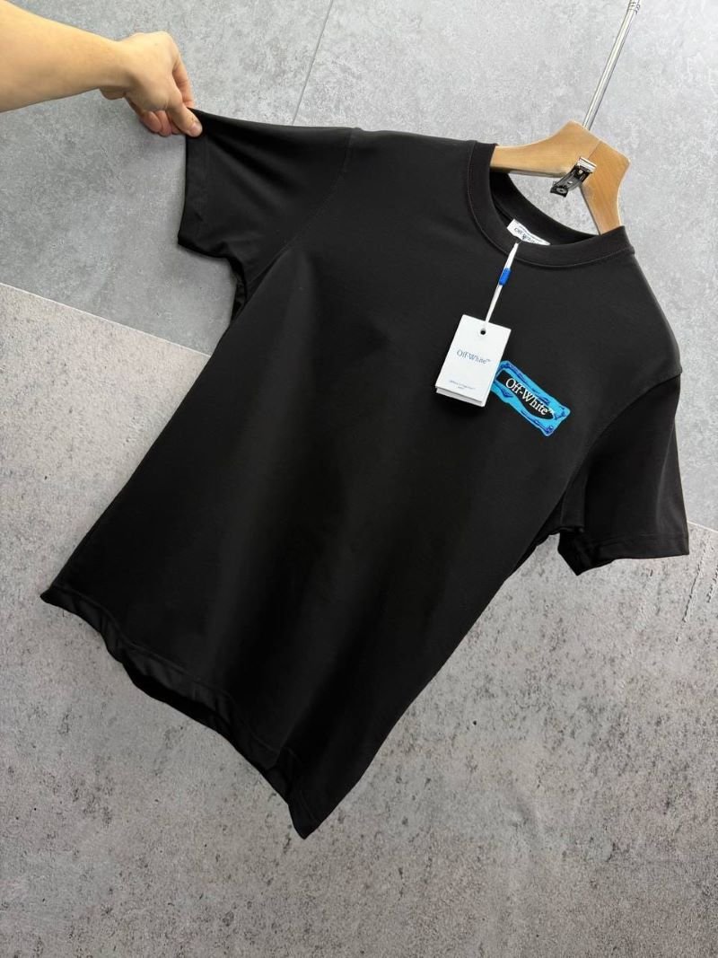 Off-White Textured Blue Arrows Graphic T-Shirt - Image 7