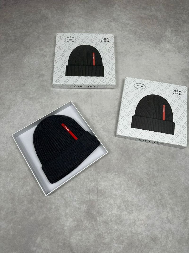 Luxury Designer Prada, Stone Island & Moncler Ribbed Knit Beanie Gift Box Collection - Image 8