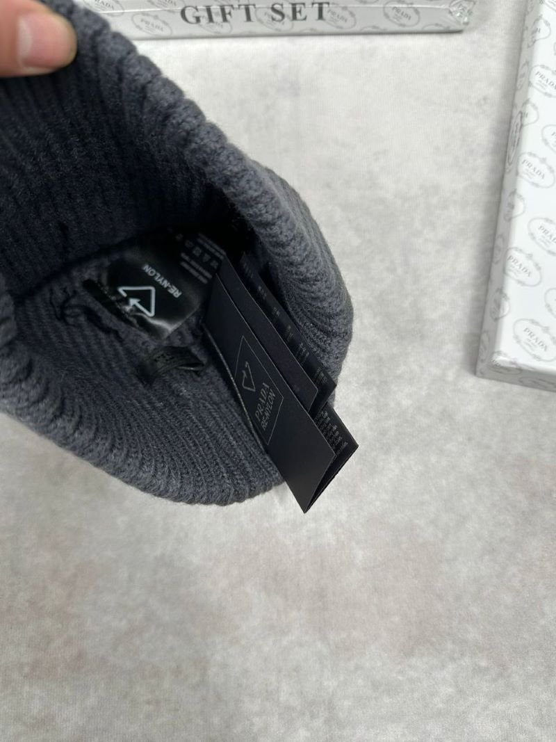 Luxury Designer Prada, Stone Island & Moncler Ribbed Knit Beanie Gift Box Collection - Image 9