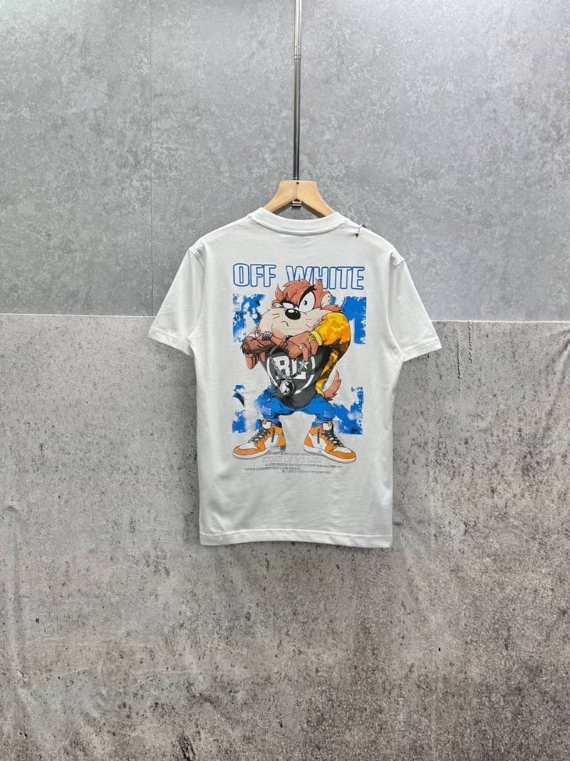 Off-White Textured Blue Arrows Graphic T-Shirt - Image 9
