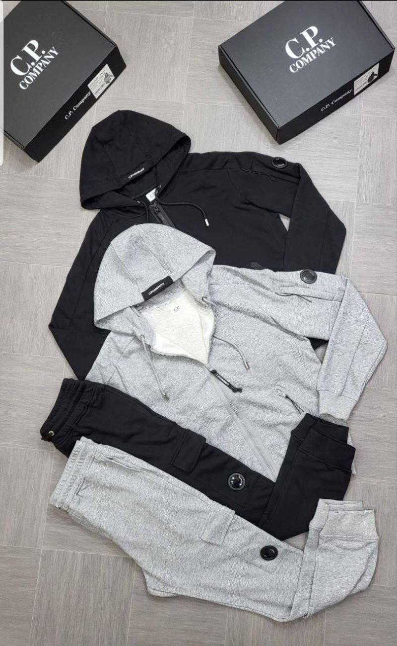 Men's C.P. Company Goggle Lens Full-Zip Hooded Tracksuit and Jogger Set with Box