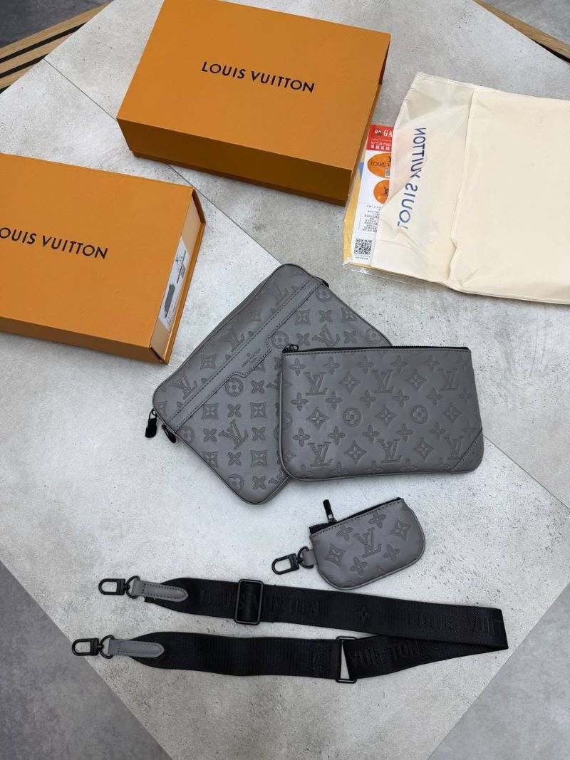 Louis Vuitton Multi Pochette Accessoires - Monogram Eclipse Canvas Trio Crossbody Bag Set with Box