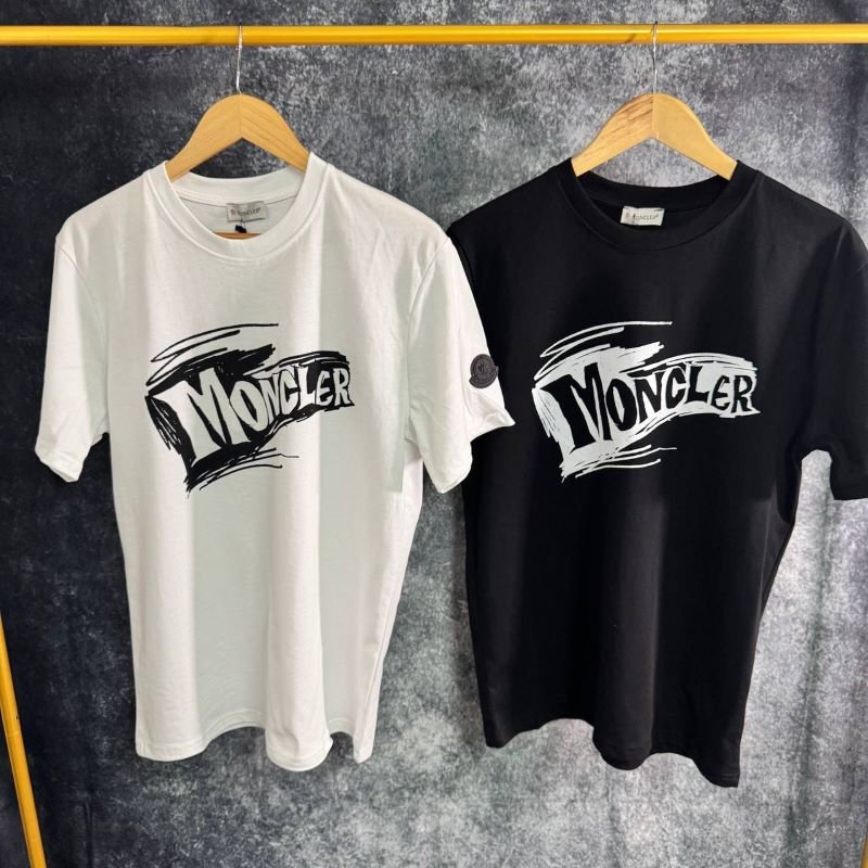 Moncler Brushed Script Logo Cotton T-Shirt Collection - Luxury Designer Tee