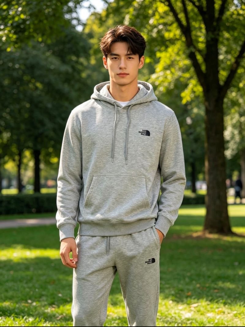 The North Face Essential Cotton Hoodie and Jogger Tracksuit Collection - Athletic Outdoor Set - Image 2