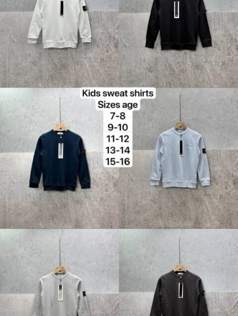 Stone Island Junior / Kid'sCompass Patch Cotton Sweatshirt Collection - Kids Designer Pullover