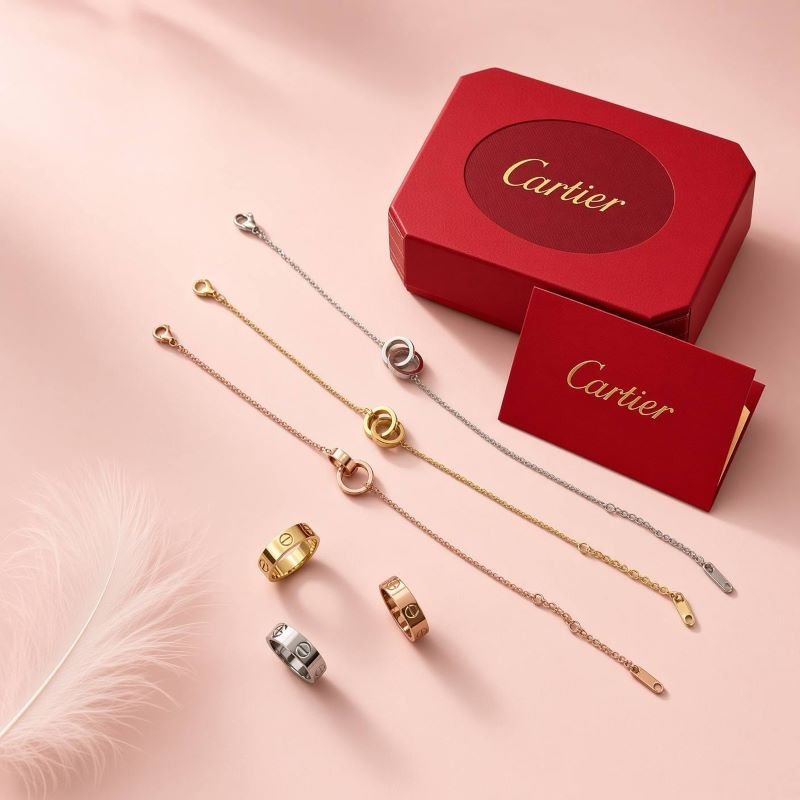 Cartier LOVE Interlocking Ring Bracelet & Matching Ring Set - Image 2