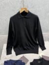 Prada Men's Long-Sleeve Knit Polo Shirt