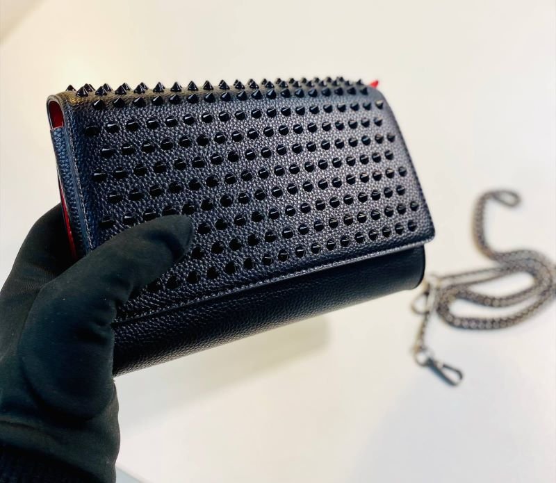 Christian Louboutin Paloma Spiked Grain Leather Chain Crossbody Bag