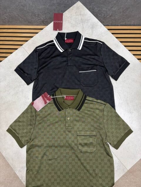 Gucci All-Over GG Monogram Cotton Jacquard Polo Shirt Collection