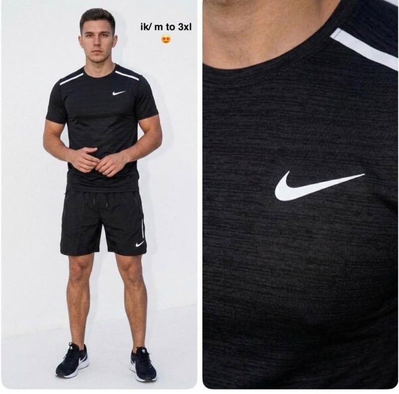 Men's Nike Summer Tracksuit Set – Short Sleeve Polo & T-Shirt Cargo Shorts Sets