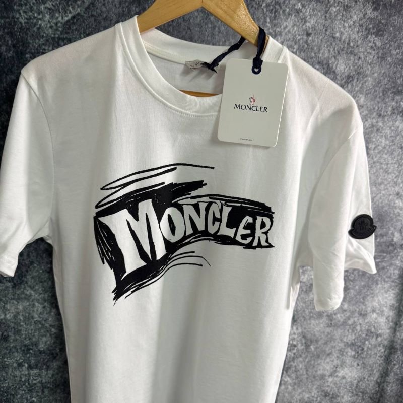 Moncler Brushed Script Logo Cotton T-Shirt Collection - Luxury Designer Tee - Image 2