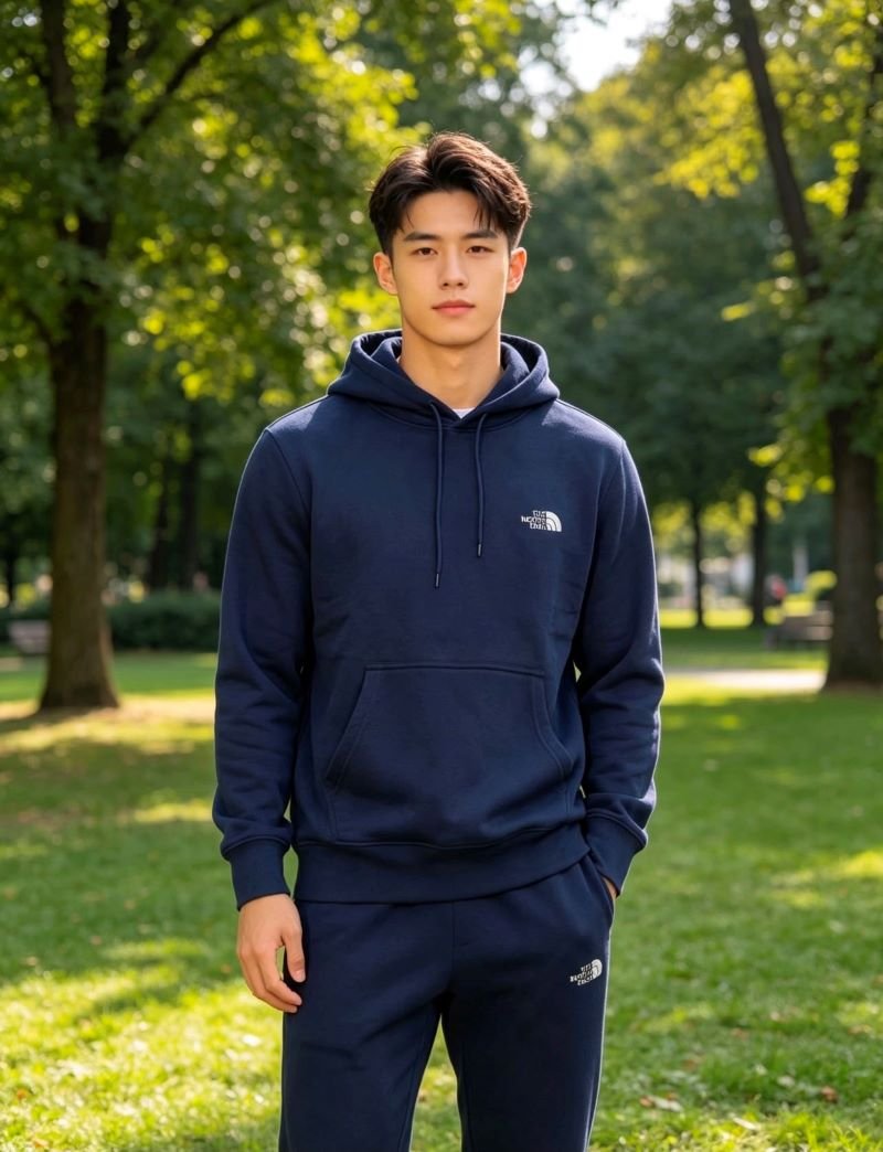 The North Face Essential Cotton Hoodie and Jogger Tracksuit Collection - Athletic Outdoor Set - Image 3