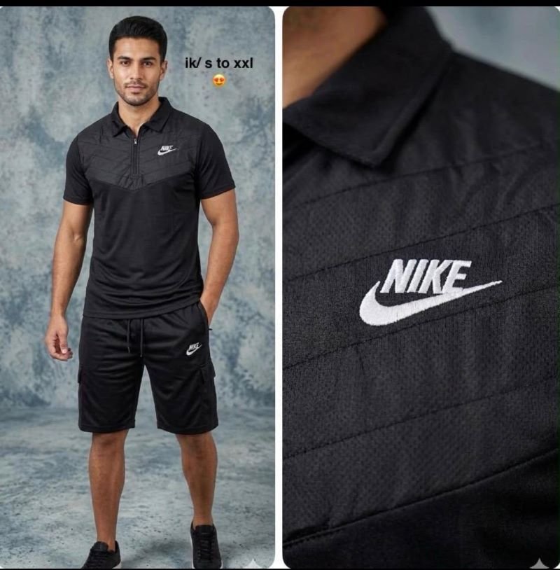 Men's Nike Summer Tracksuit Set – Short Sleeve Polo & T-Shirt Cargo Shorts Sets - Image 2
