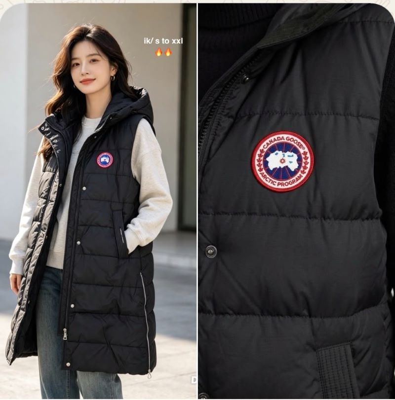 Canada Goose Women's Long Hooded Puffer Vest – Insulated Sleeveless Down Jacket - Image 2