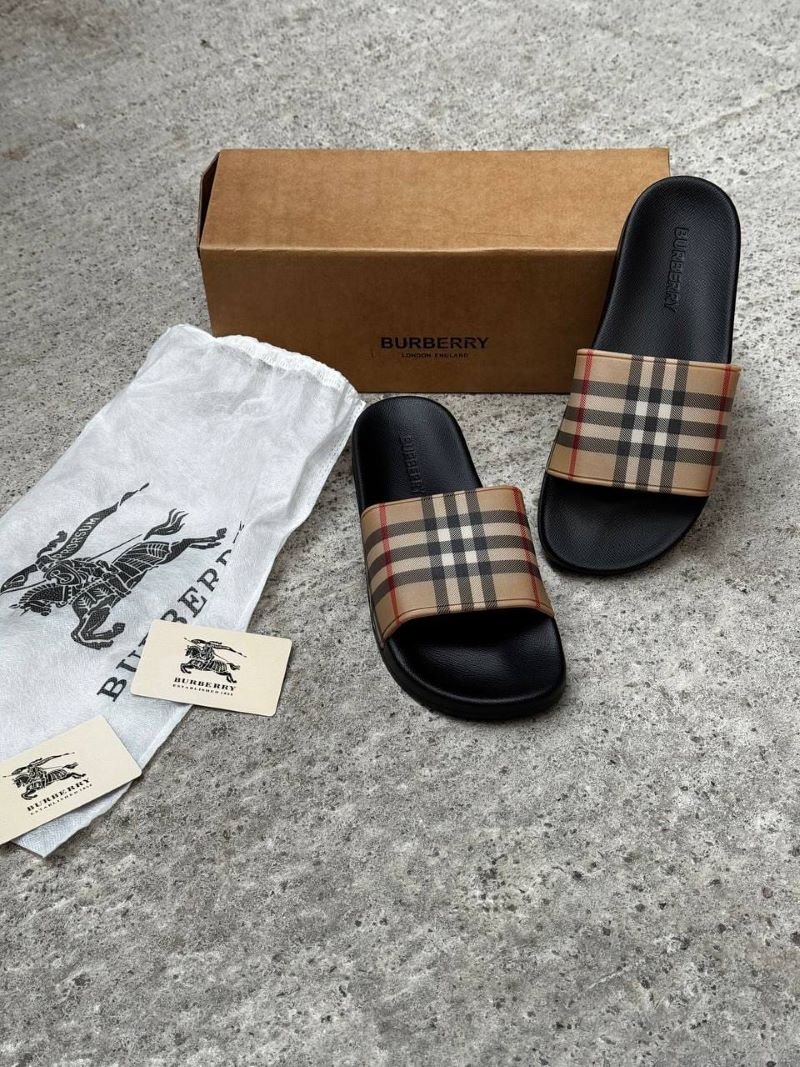 Burberry Check Slide Sandals – Luxury Designer Slip-On Beach and Casual Footwear with Box - Image 2